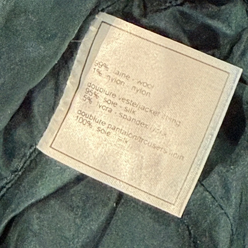 Chanel Green Tweed Silk Lined Trousers Pants - 40